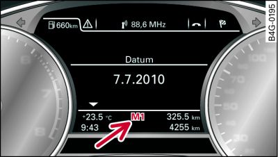 Display: cambio marce manuale (tiptronic)